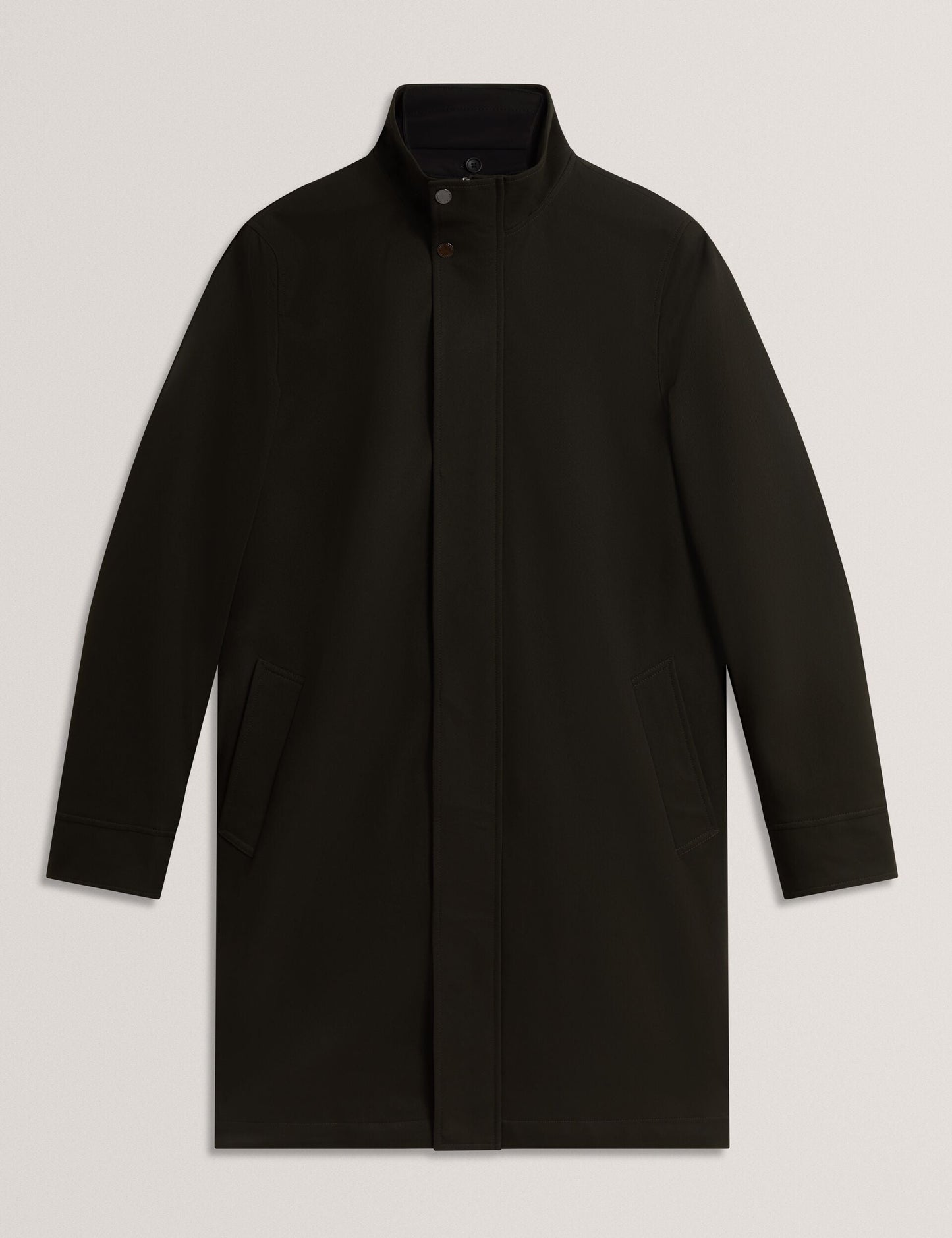 Ted Baker RUABON Funnel Neck Longline Jacket With Liner DARK GREEN