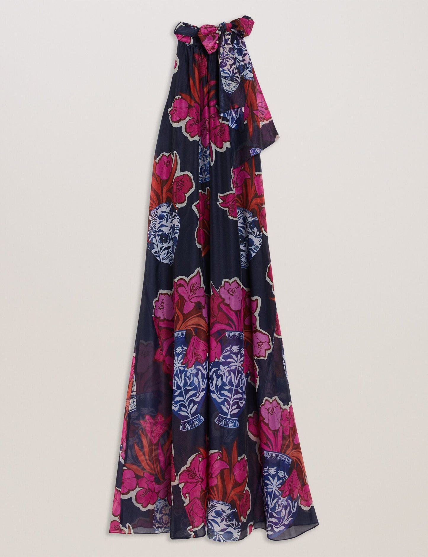 Ted Baker KINOSEI - Printed Organza Maxi Dress DARK BLUE
