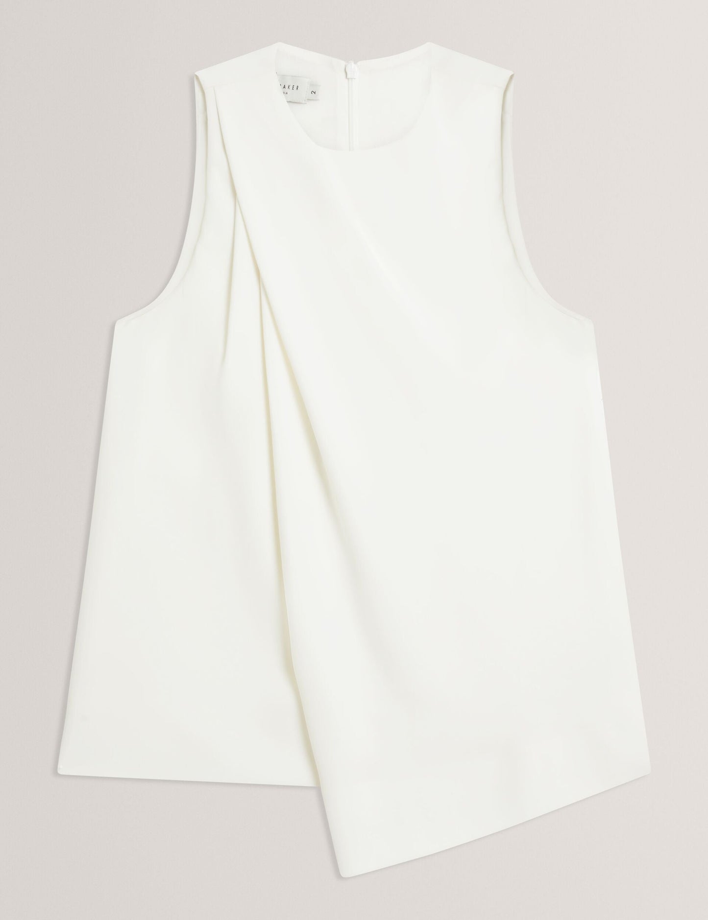 Ted Baker ICANA - Draped Front Asymmetric Sleeveless Top IVORY