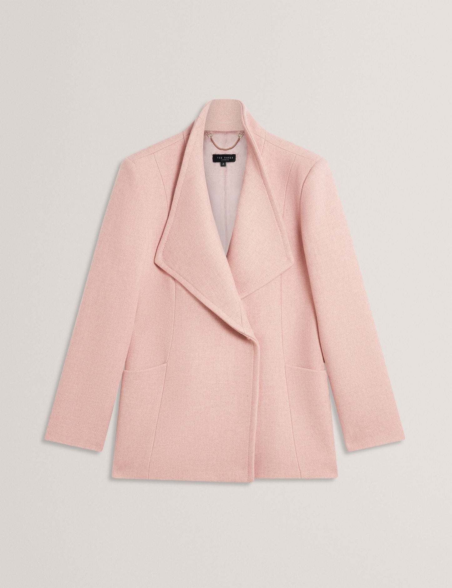Ted Baker EVIGNA Wool Rich Hourglass Short Wrap Coat PALE PINK