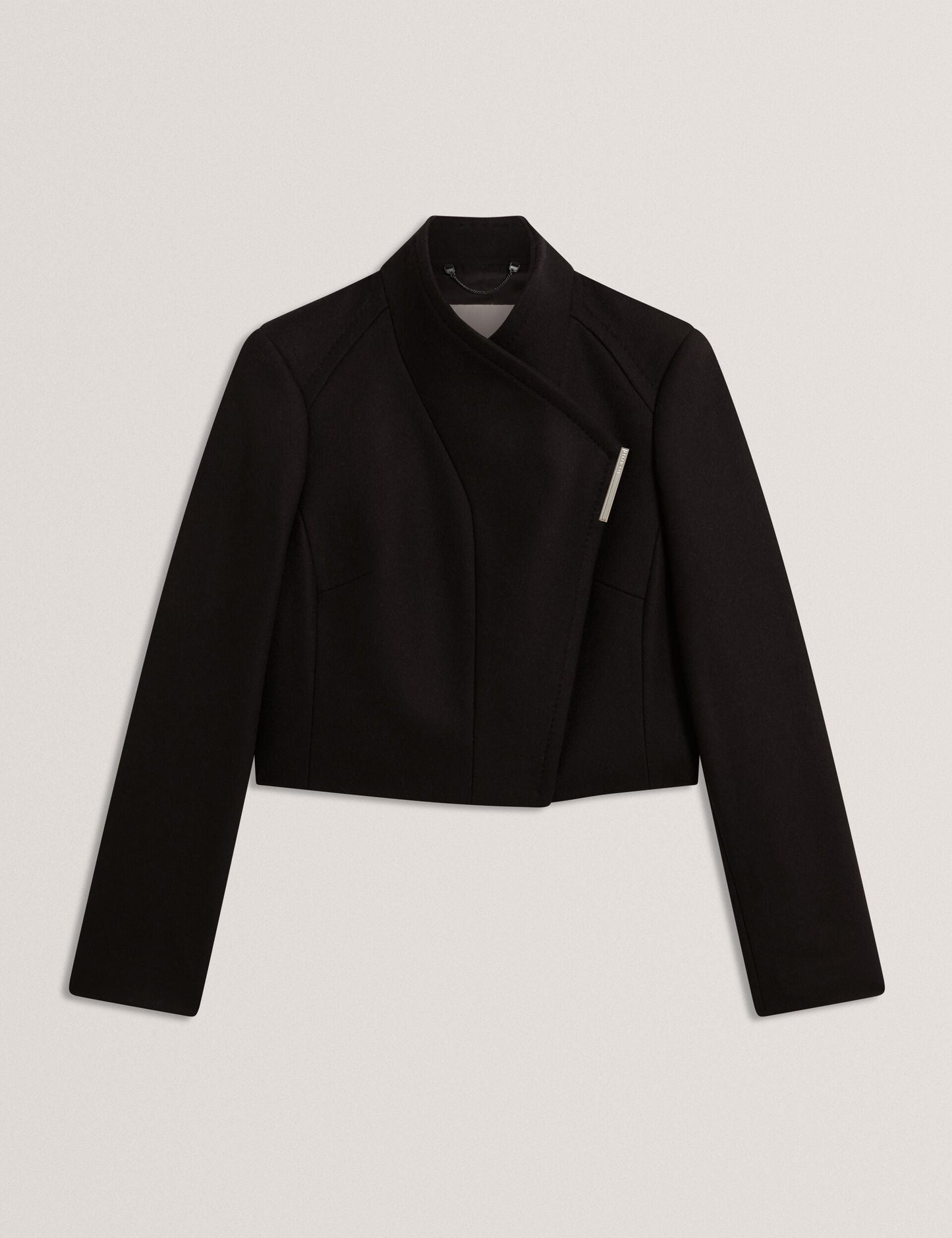 Ted Baker ROSECEE Tailored Cropped Wool Wrap Jacket BLACK