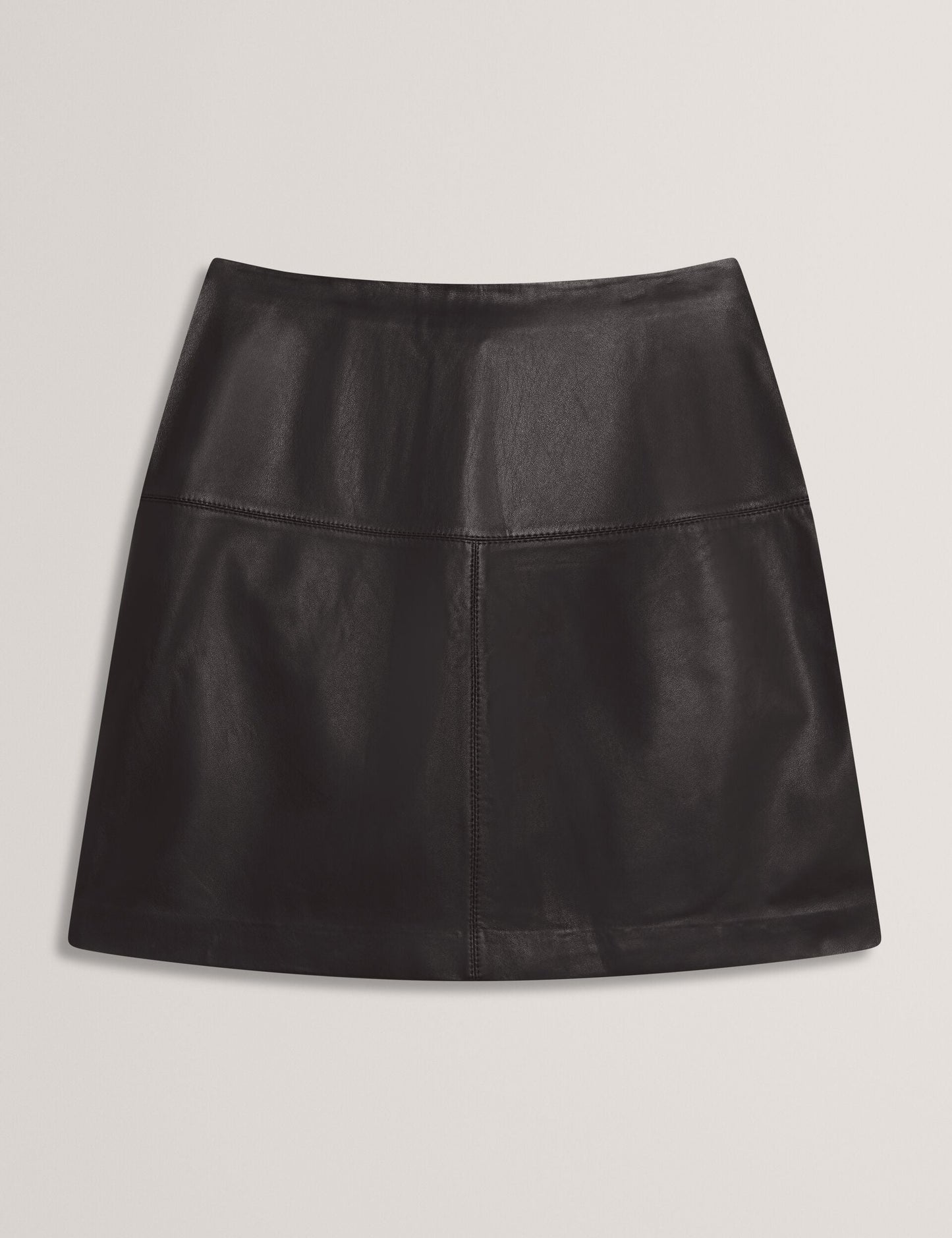 Ted Baker VALIAT - A-Line Leather Mini Skirt BLACK
