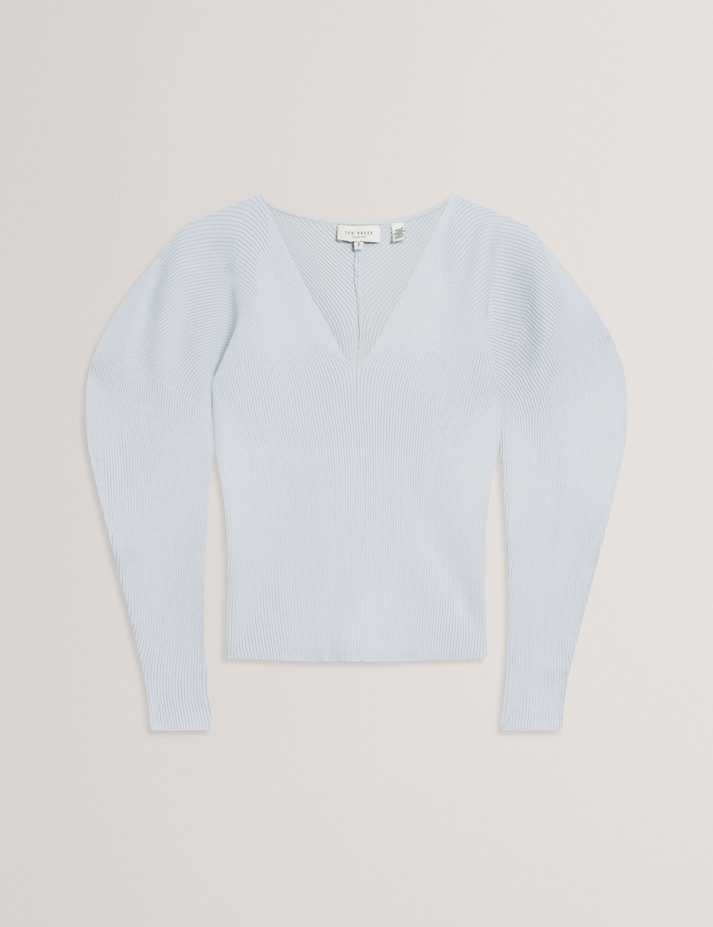Ted Baker AMELYAA - Rib Sculpt Sleeve Sweater PALE BLUE