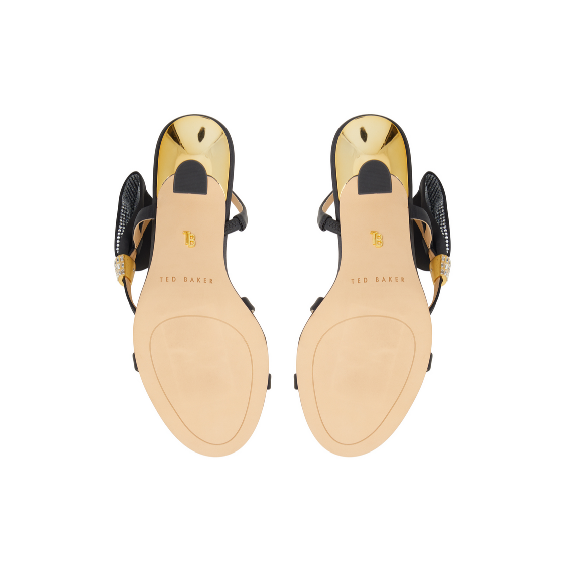 Ted Baker BELLE - Bow Embellishment Satin Heeled Sandals BLACK
