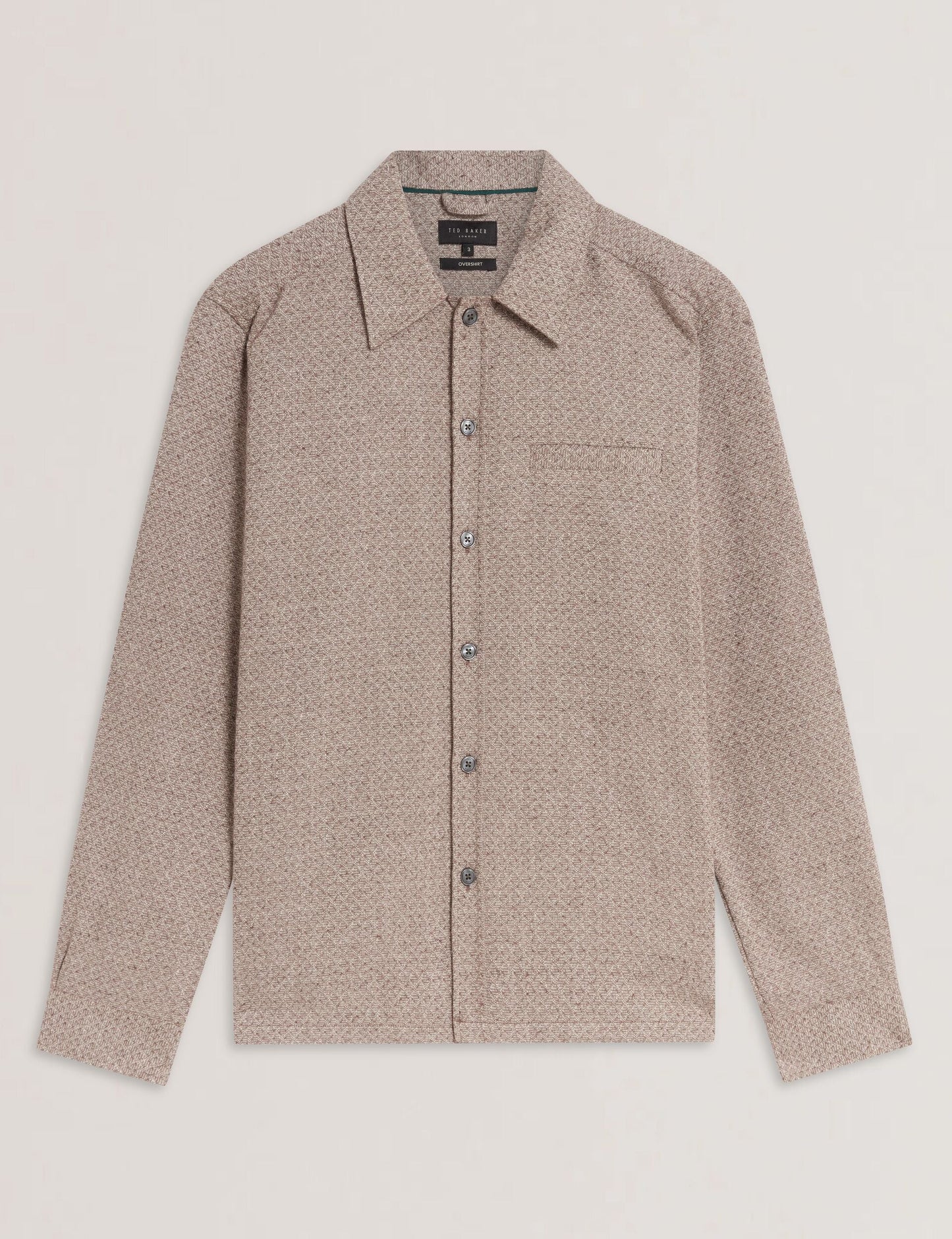 Ted Baker RYNEL Textured Weave Long Sleeve Overshirt GREY