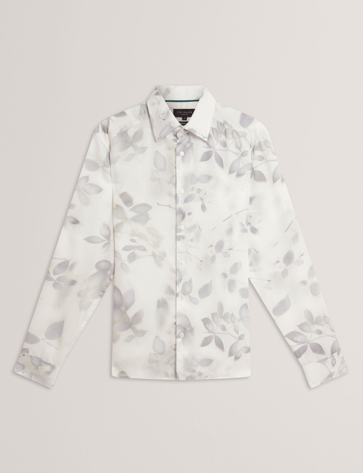 Ted Baker KALMILL Photograhic Leaf Print Regular Fit Shirt WHITE