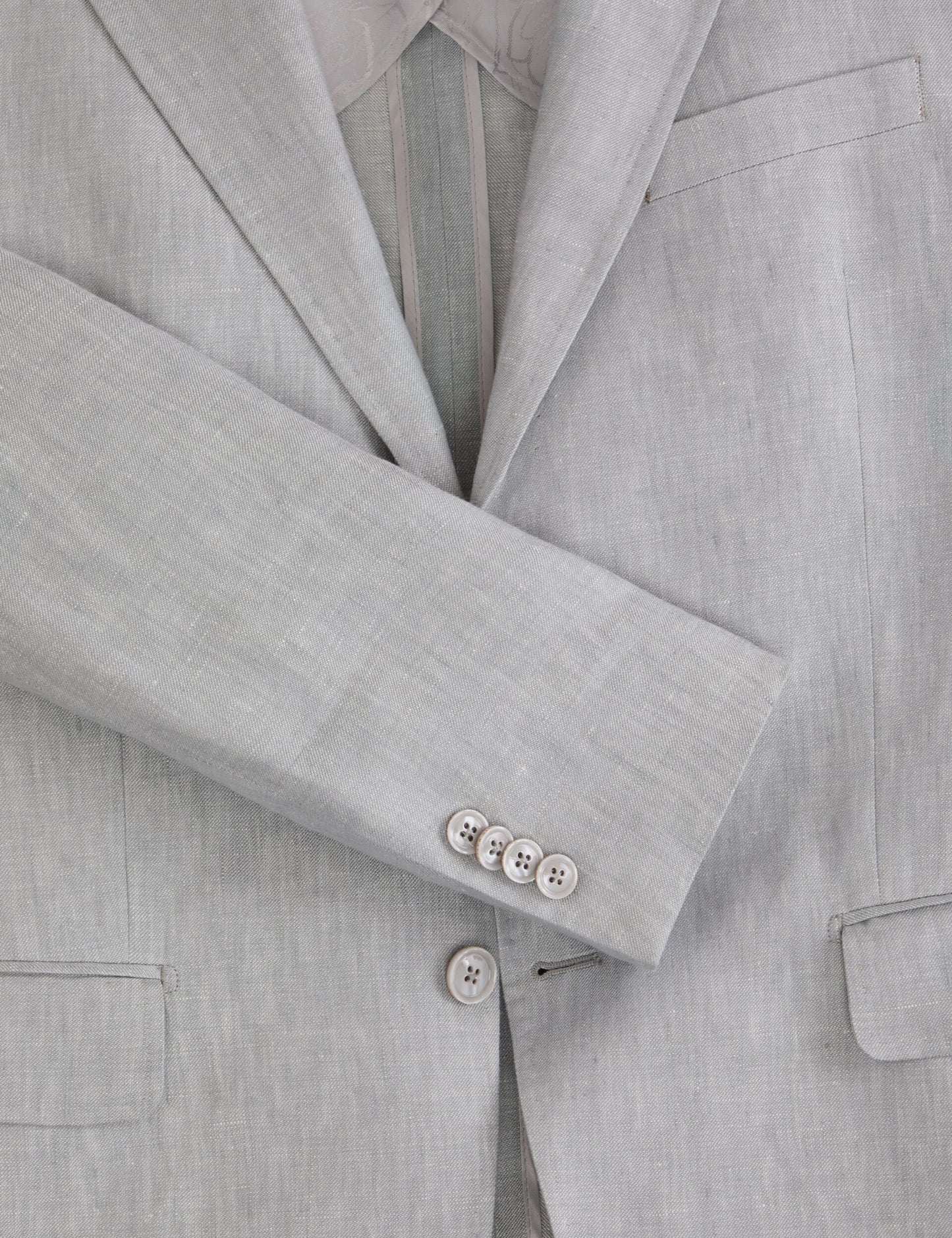 Ted Baker WINFRED - Single Breasted Two Button Notch Flat Front Linen Suit Jacket LT-GREY