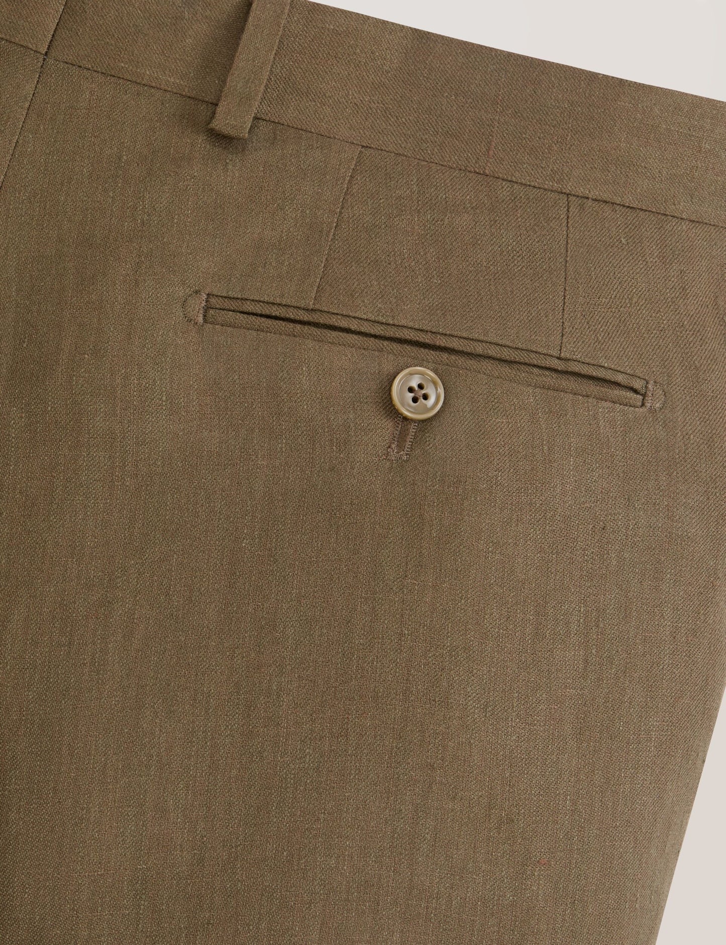 Ted Baker WINTER - Flat Front Linen Suit Pant OLIVE