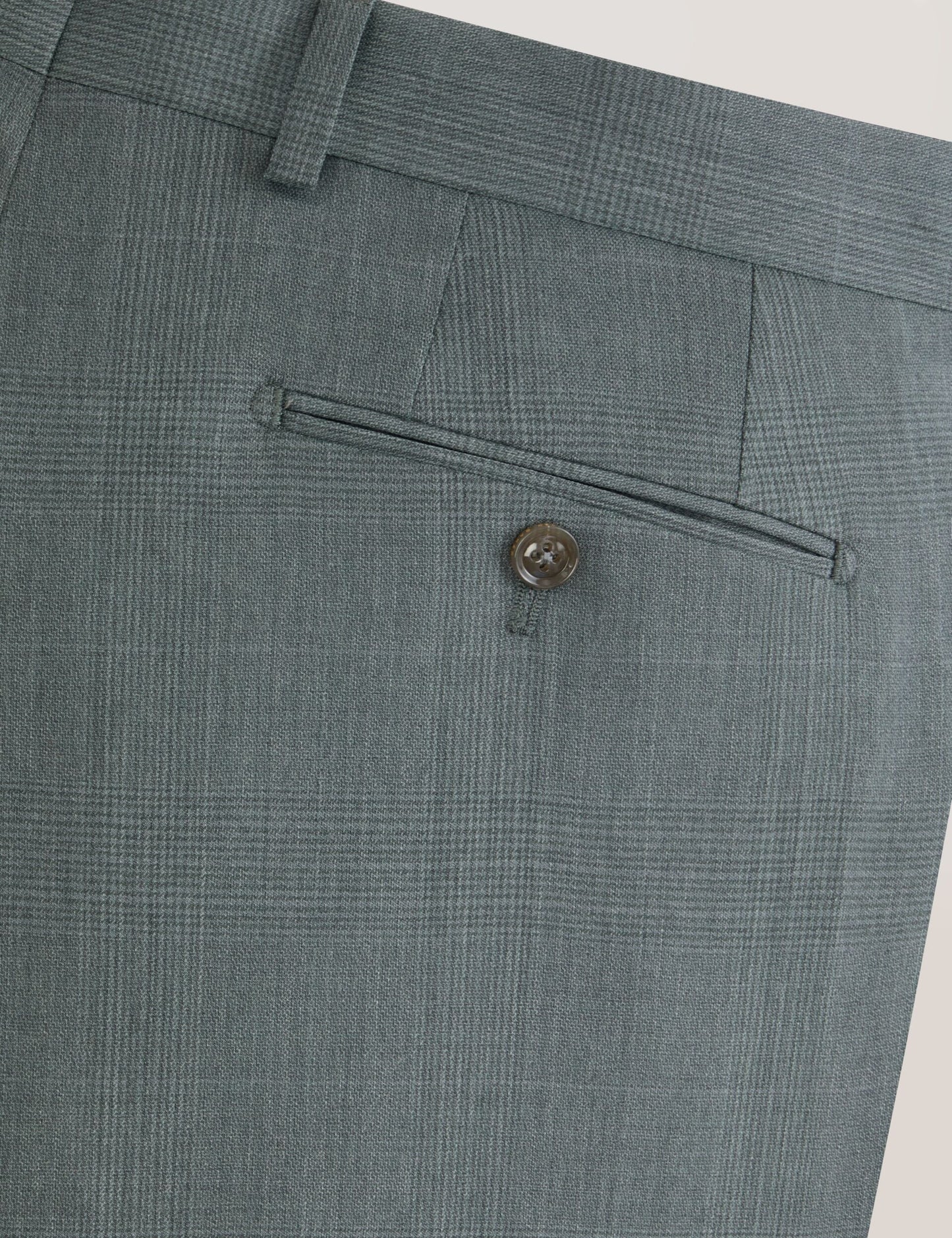 Ted Baker WINTER - Flat Front Plaid Suit Pant GREEN
