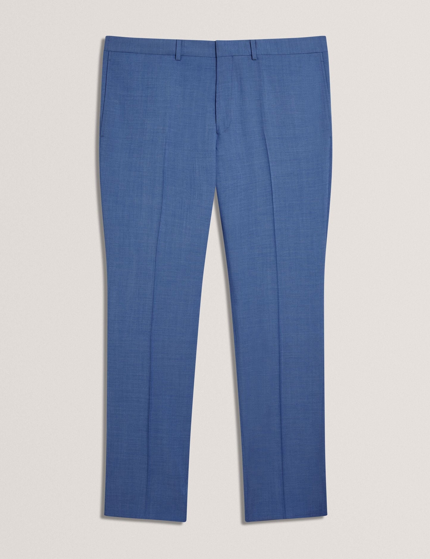 Ted Baker JAYINGS - Slim Fit Blue Textured Wool Suit Pants BLUE