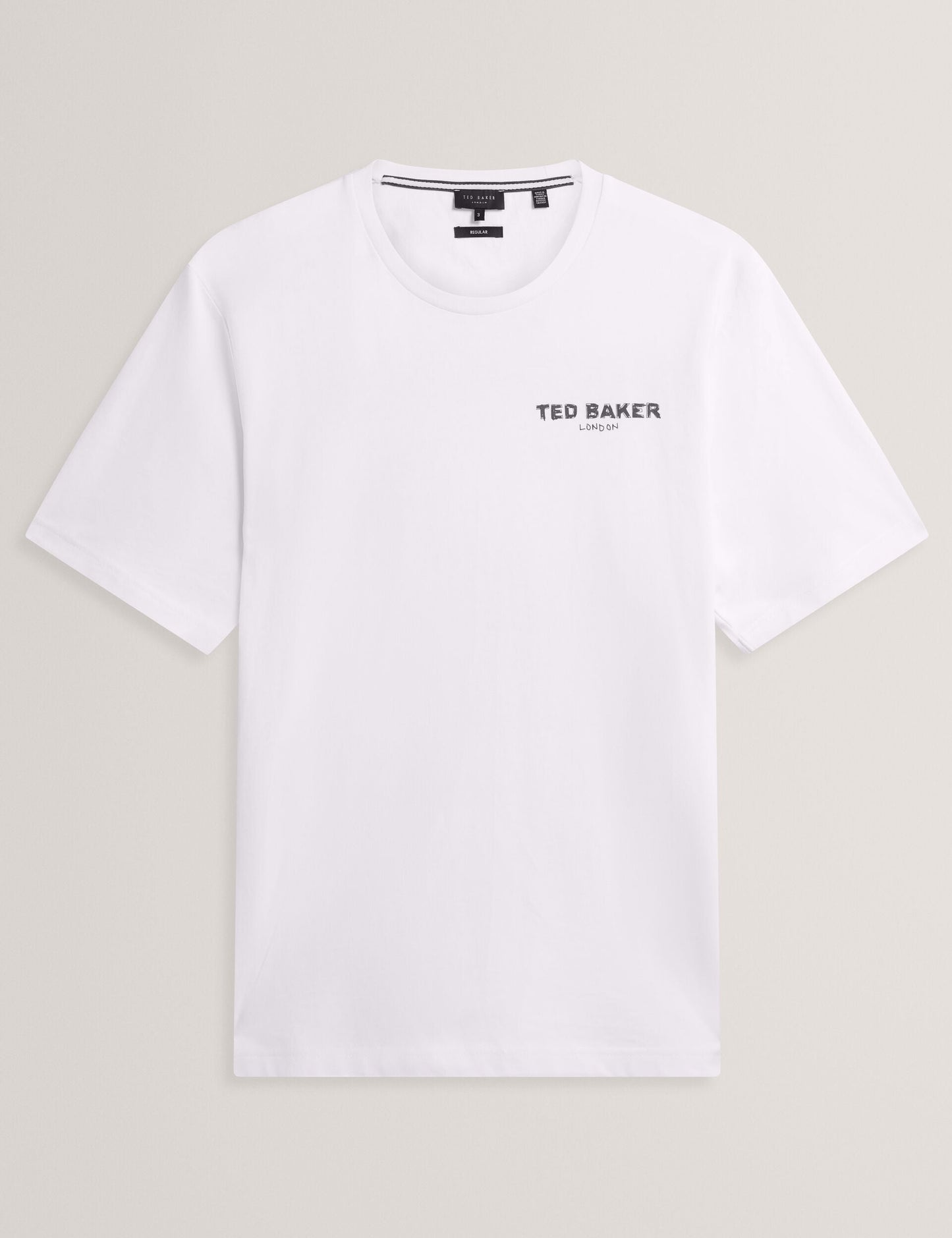Ted Baker RAMOSS Flamingo Back Graphic Cotton T-Shirt WHITE