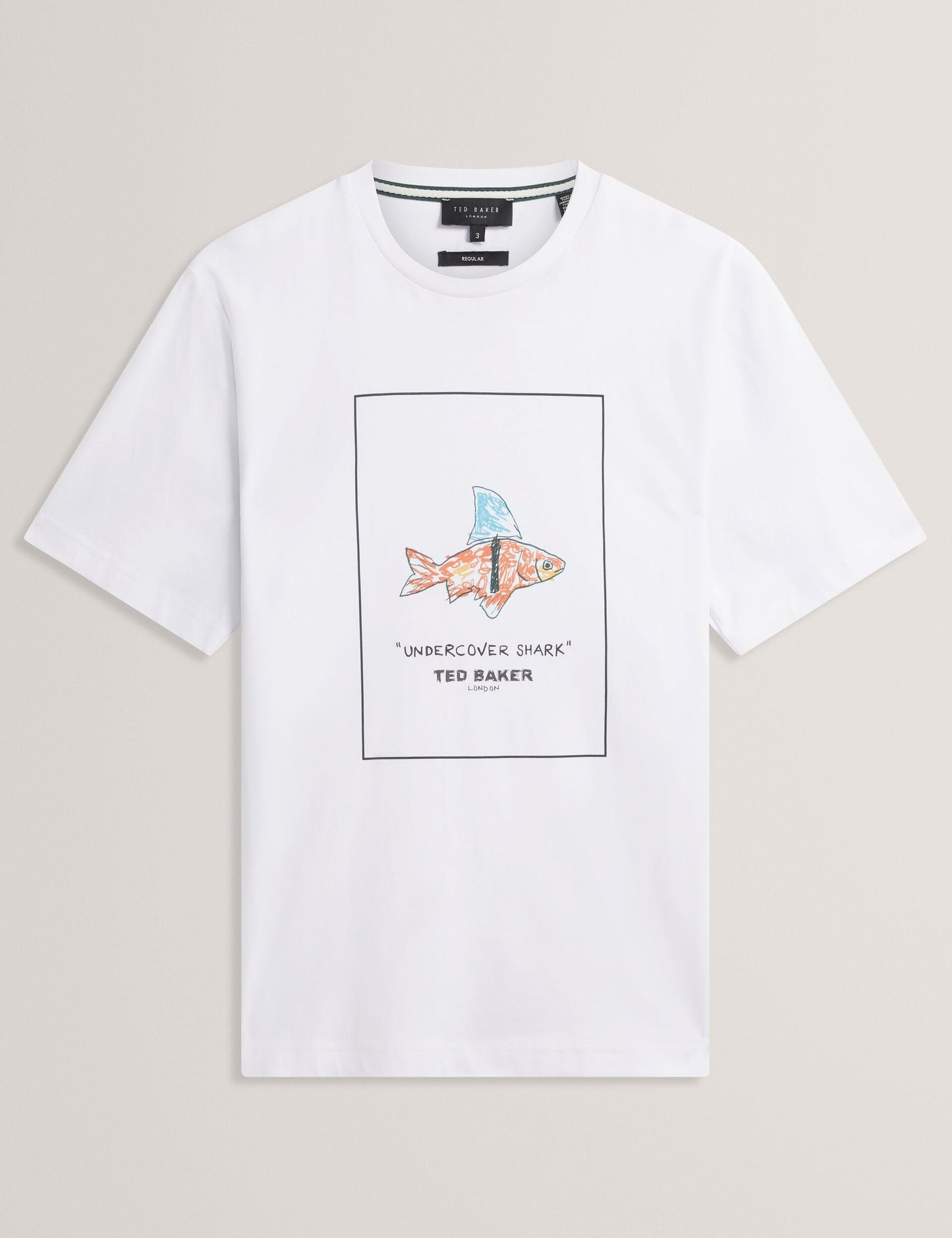 Ted Baker LUCU Goldfish Graphic Pure Cotton T-Shirt WHITE