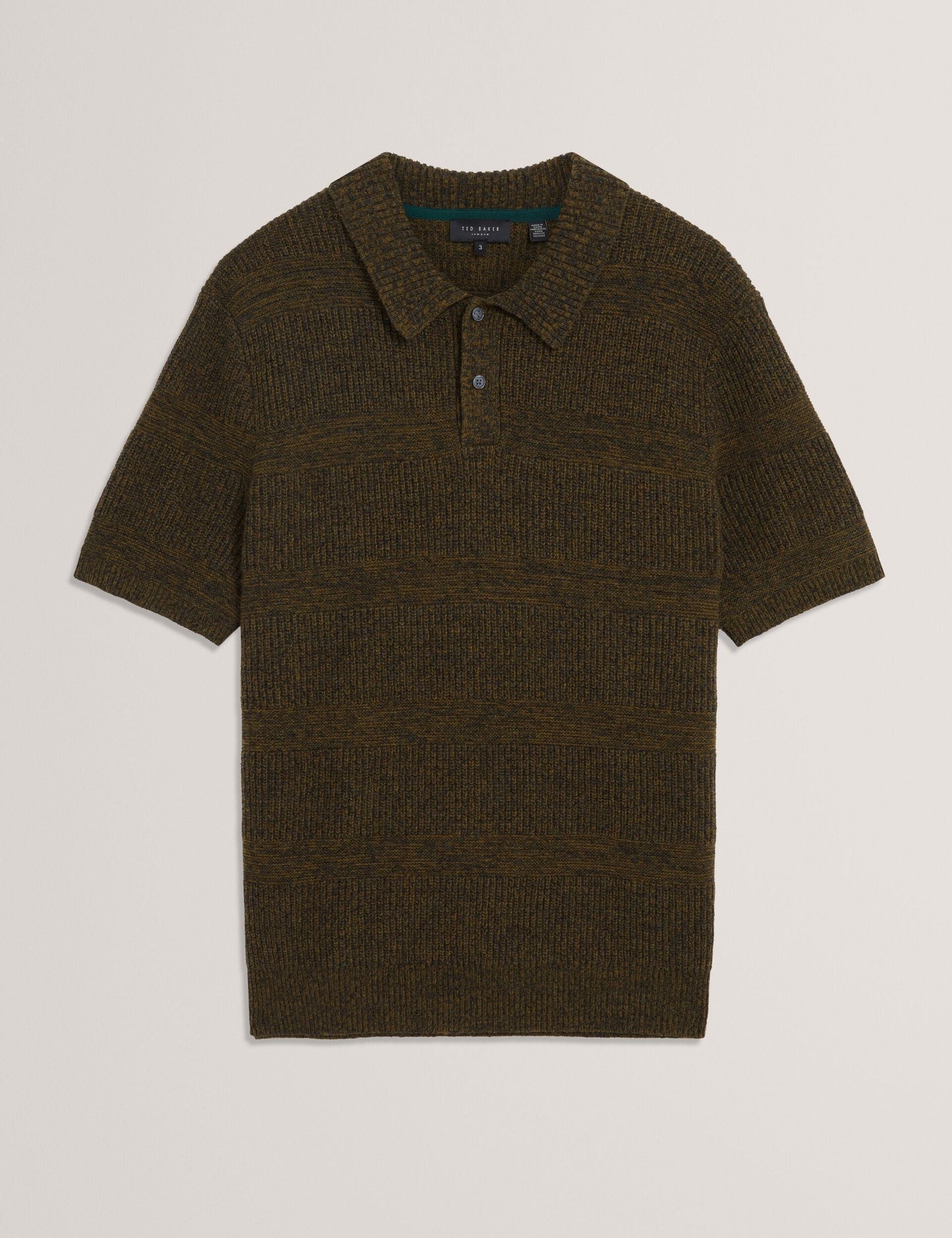 Ted Baker MAVIK - Short Sleeve Twist Stitch Detail Polo BROWN