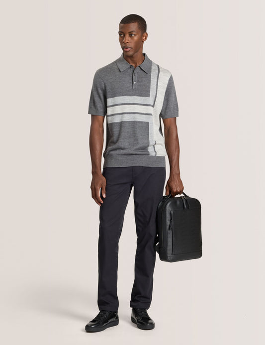 Ted Baker COMPACT HERRINGBONE TROUSERS - Black Beauty BLACK