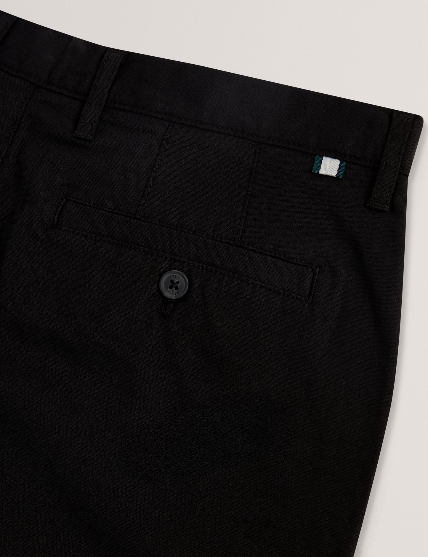 Ted Baker RYCE - Black Slim Fit Textured Cotton Blend Chinos BLACK