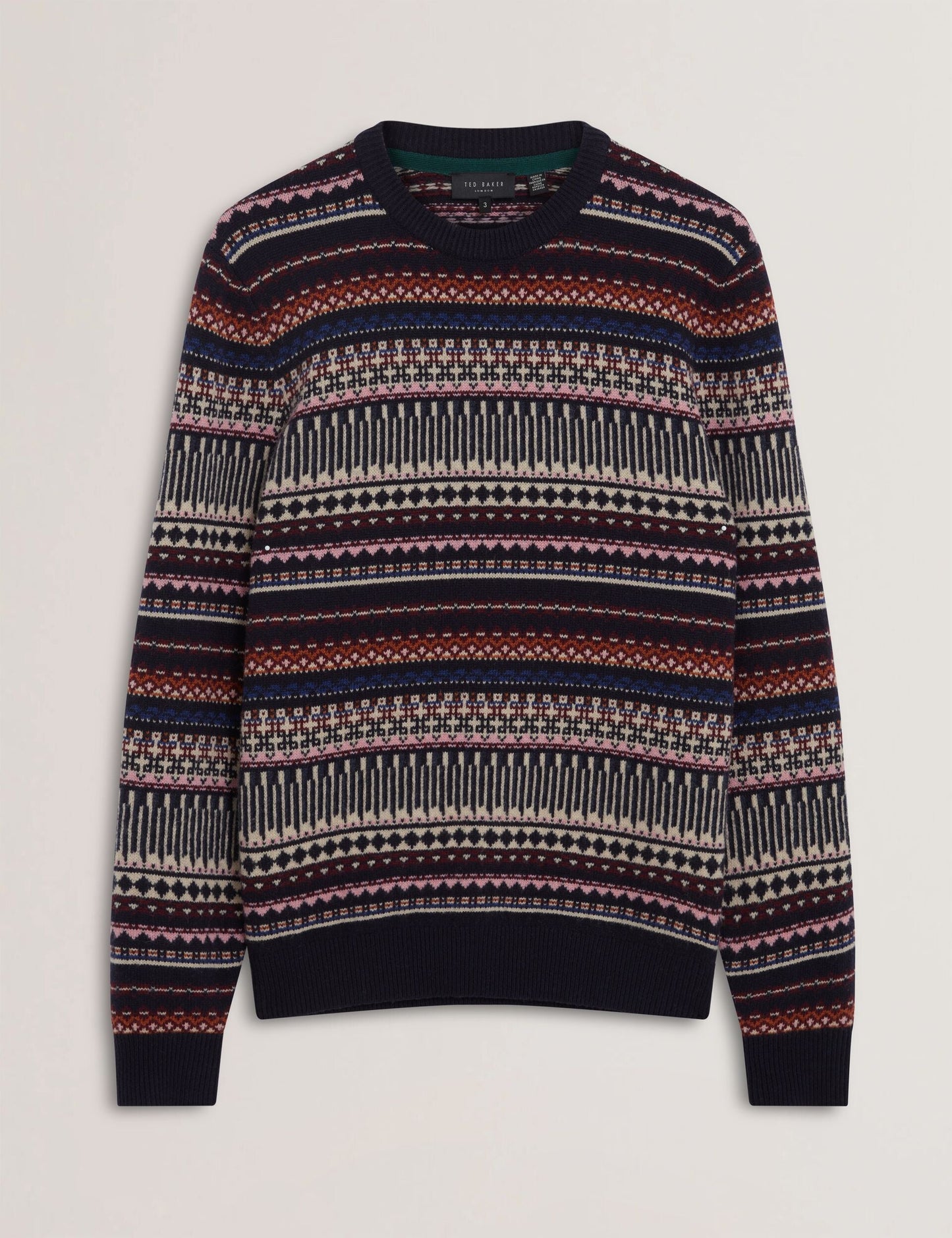 Ted Baker AMARAT Fair Isle Crew Neck Wool Sweater MULTICOLOUR