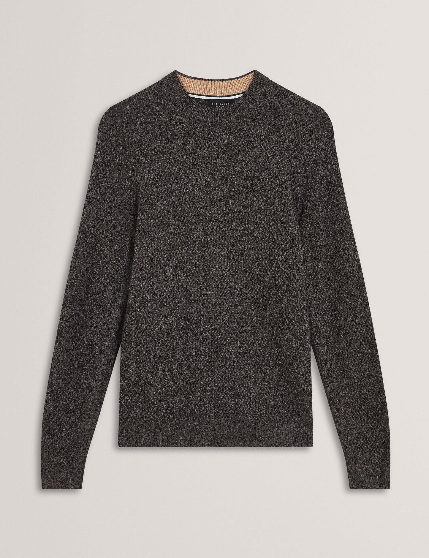 Ted Baker MONYA Textured Stitch Marled Knit Jumper MID GREY