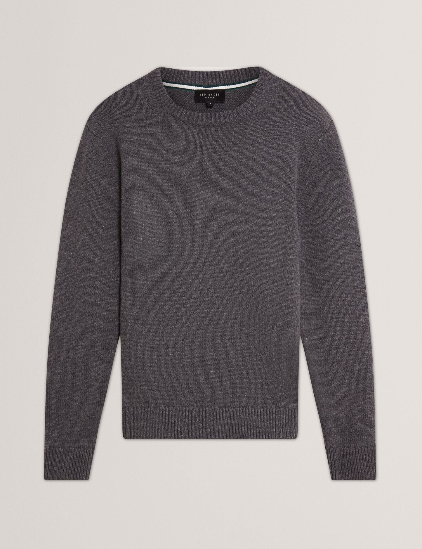 Ted Baker ROST Chunky Knit Crew Neck Sweater CHARCOAL