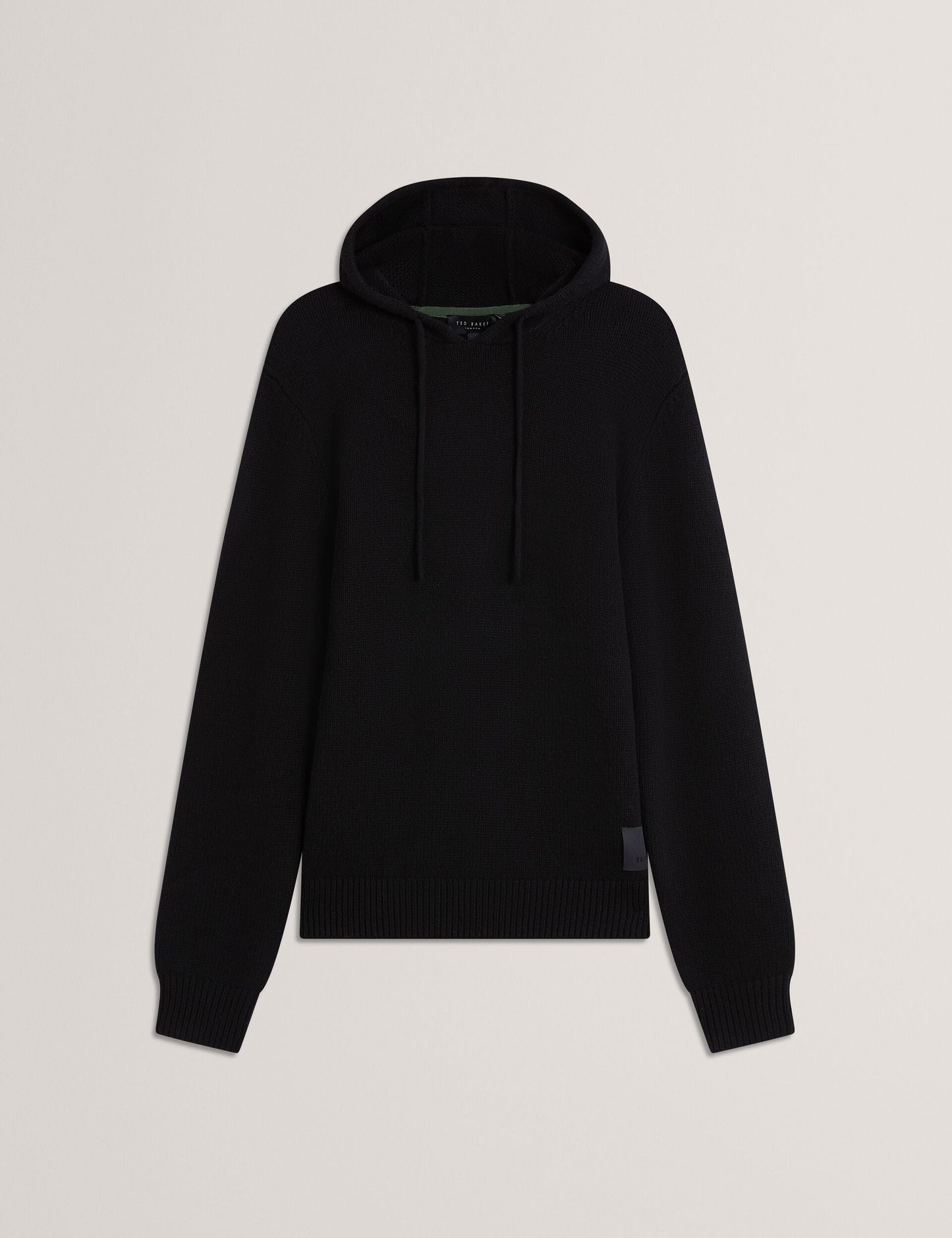 Ted Baker KINS Wool Rich Knit Long Sleeve Hoodie BLACK