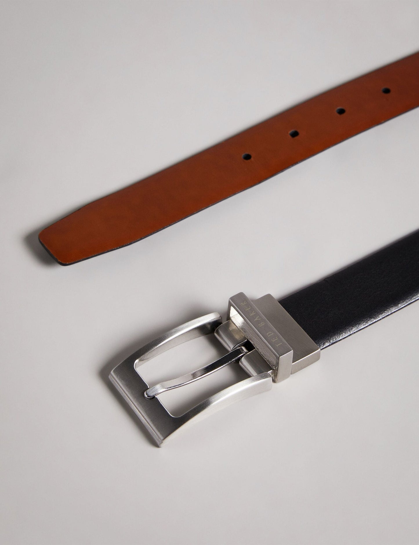 Ted Baker KARMER - Black Reversible Polished Leather Belt BLACK