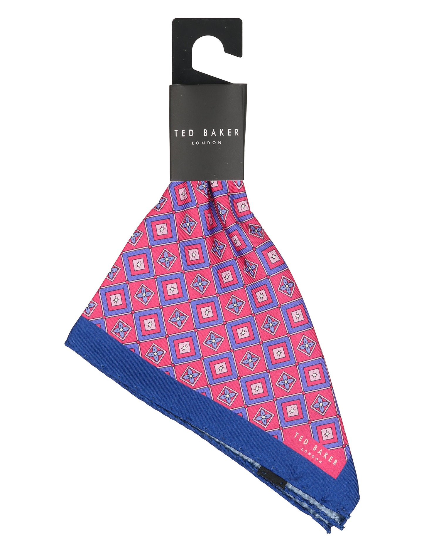 Ted Baker WINKLYPS Geometric Tile Silk Pocket Square DUSKY PINK