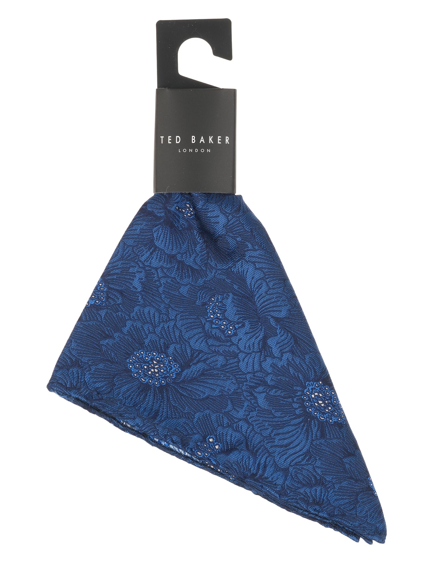 Ted Baker BETHWINPS Jacquard Floral Silk Pocket Square NAVY