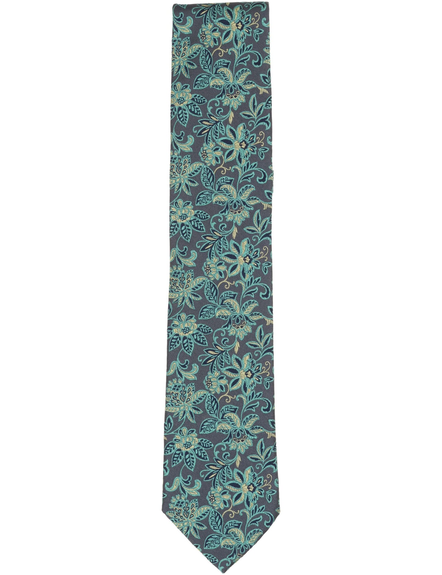 Ted Baker YORKT Scrolling Floral Satin Tie CHARCOAL