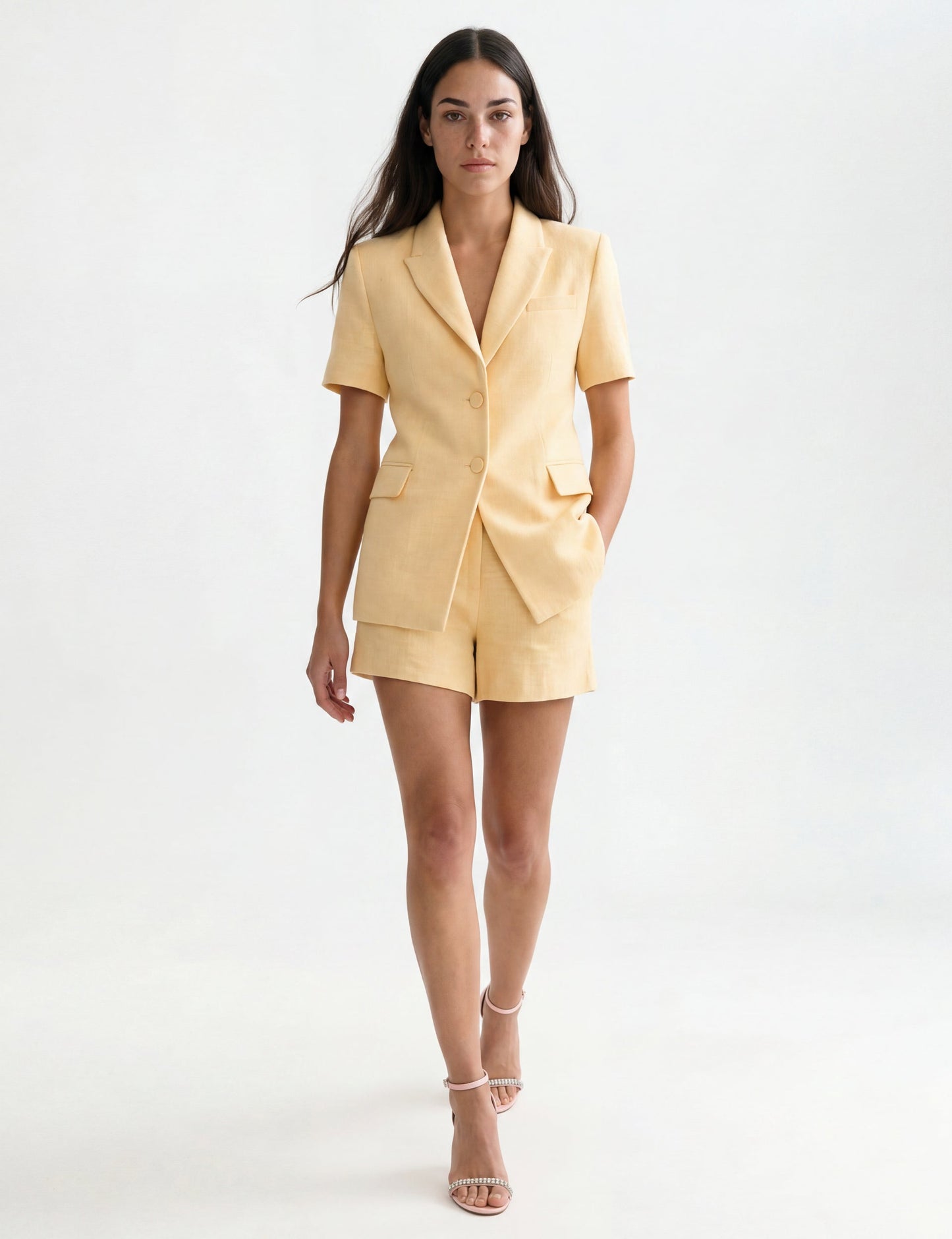 Ted Baker HANA Tailored Woven Straight Leg Shorts LIGHT YELLOW