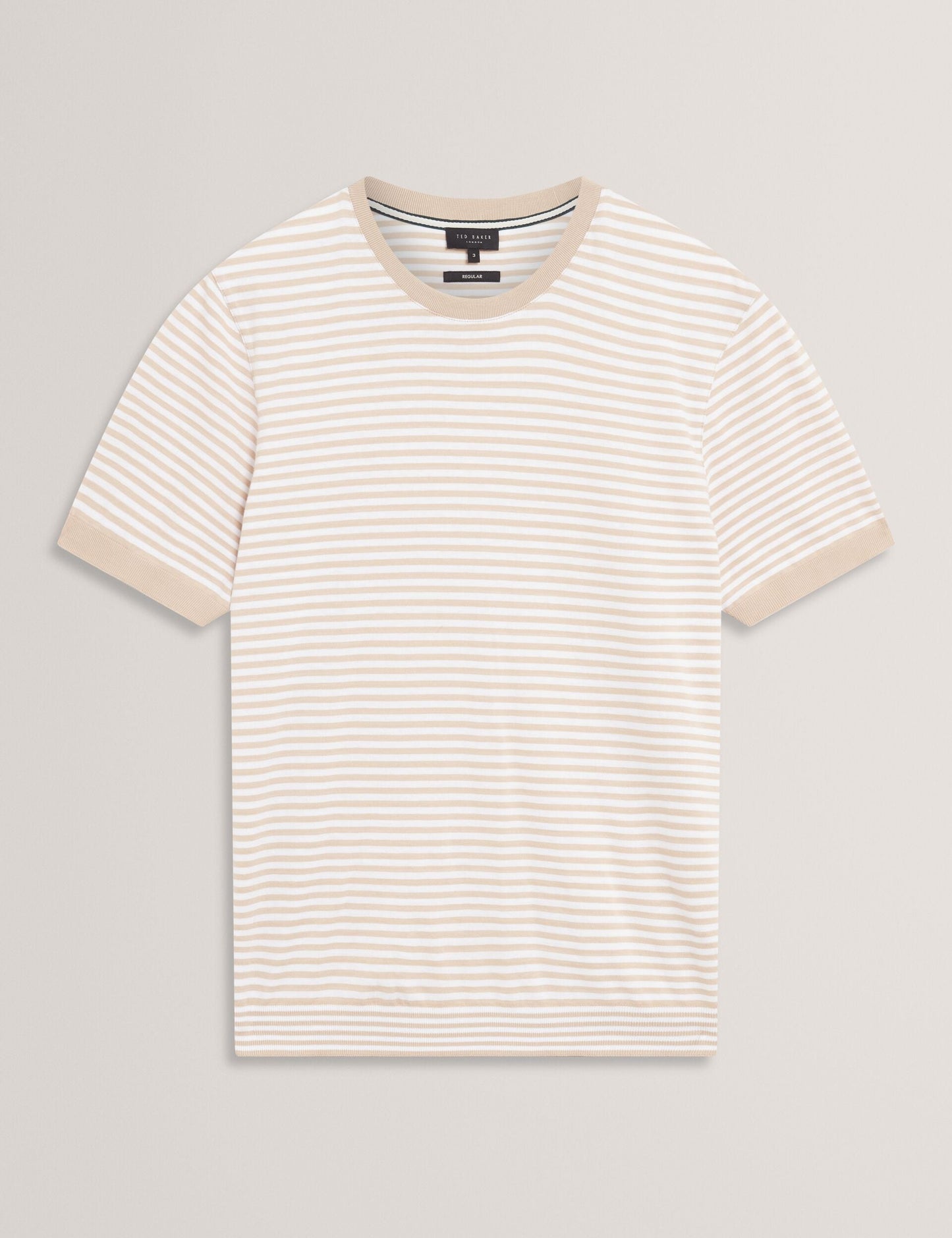 Ted Baker OURME - Classic Stripe Cotton Crew Neck T-Shirt TAUPE
