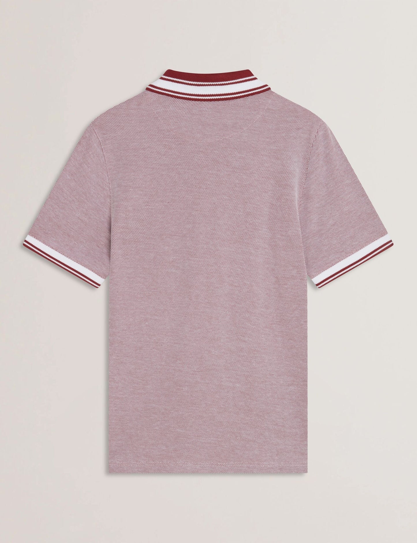 Ted Baker Phenes - Short Sleeve Textured Zip Polo BRIGHT RED