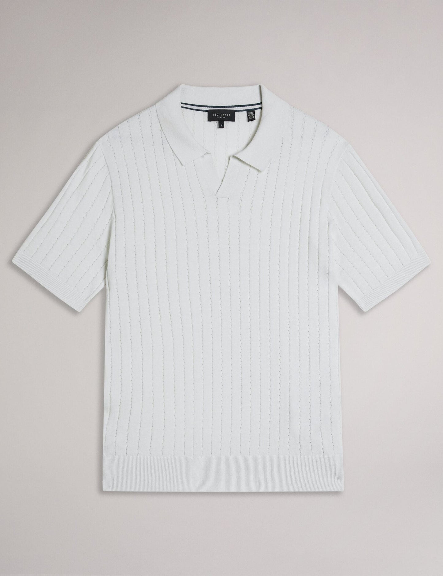 Ted Baker BOTANY - Short Sleeve Regular Open Collar Polo WHITE