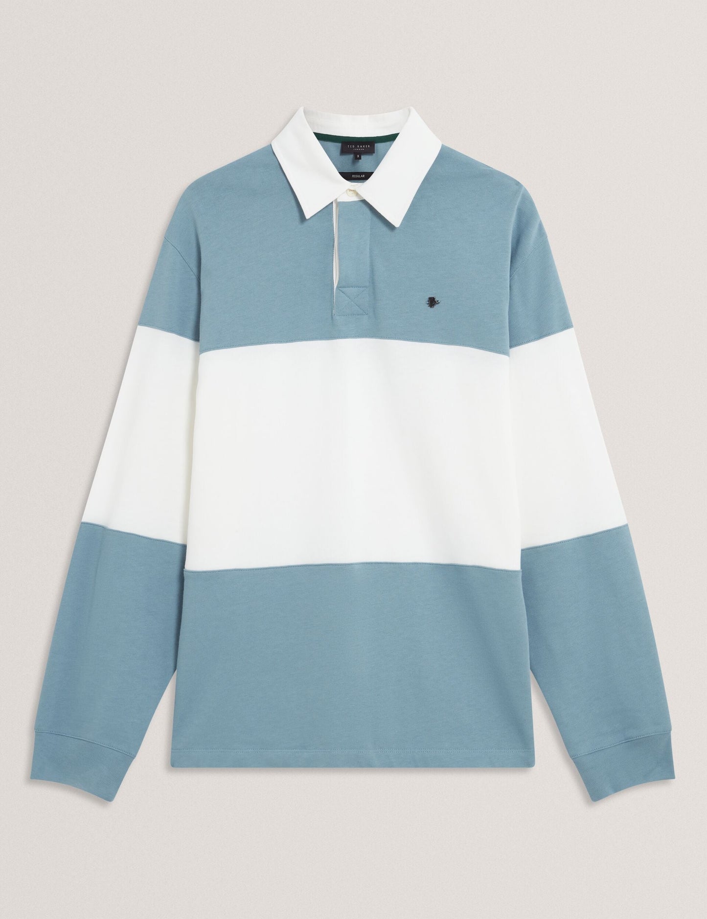 Ted Baker TRAVISS - Long Sleeve Panelled Rugby Shirt TEAL BLUE