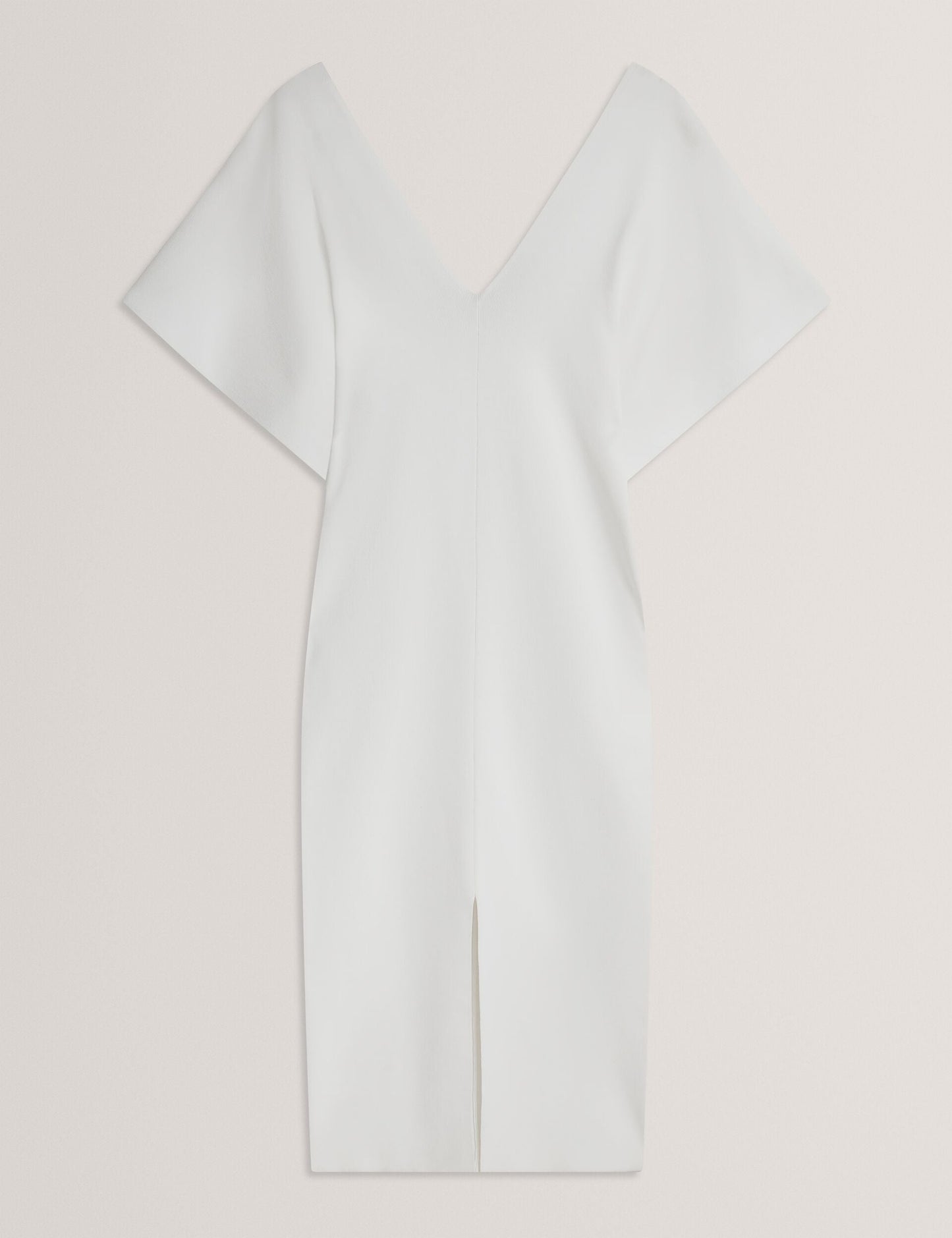Ted Baker REBEXXA - Wide Sleeve Knitted Bodycon Midi Dress IVORY
