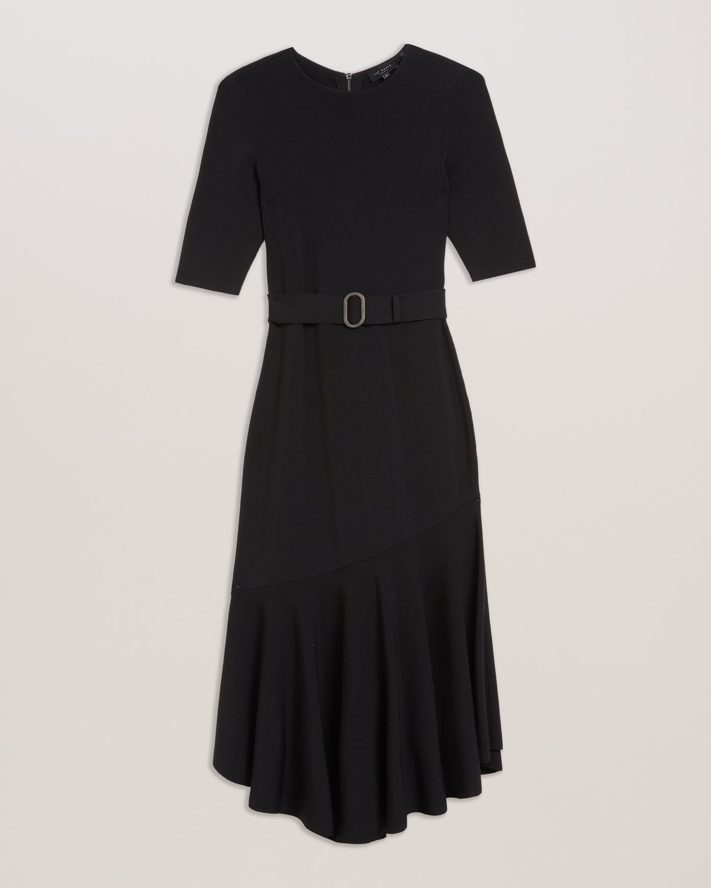 Ted Baker SAMALEE - Flippy Hem Knitted Midi Dress BLACK