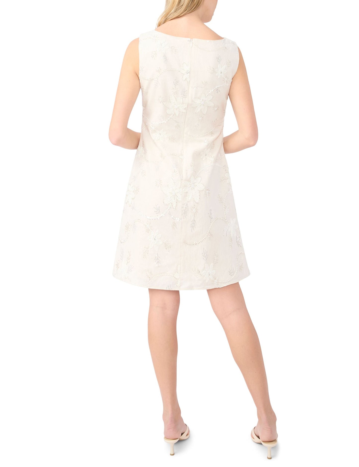 Ted Baker HAYLEE Beaded Floral Sleeveless Mini Dress IVORY