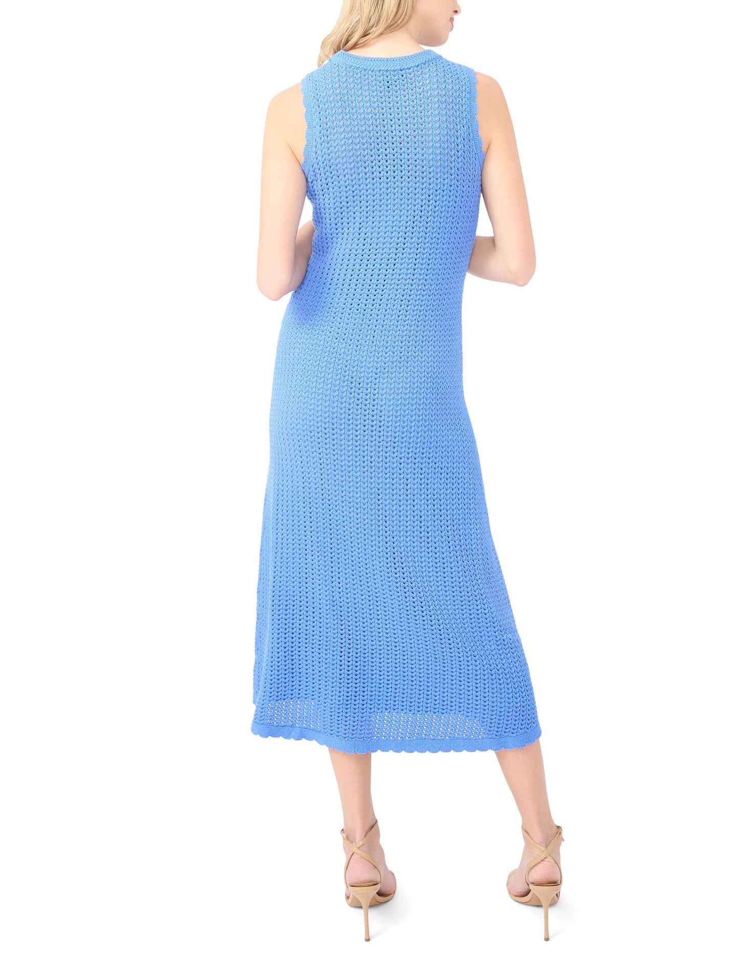 Ted Baker KAYLA Open Knit Sleeveless Midi Dress BRIGHT BLUE