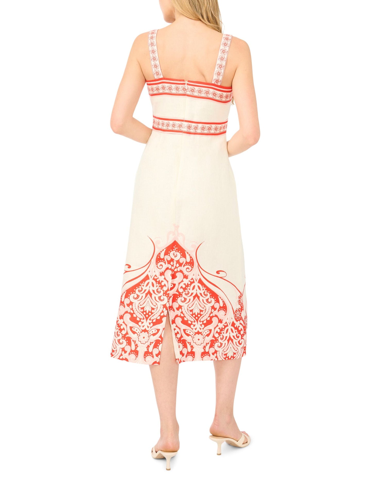 Ted Baker NOEMI Printed Detail Strappy Linen Sundress ECRU