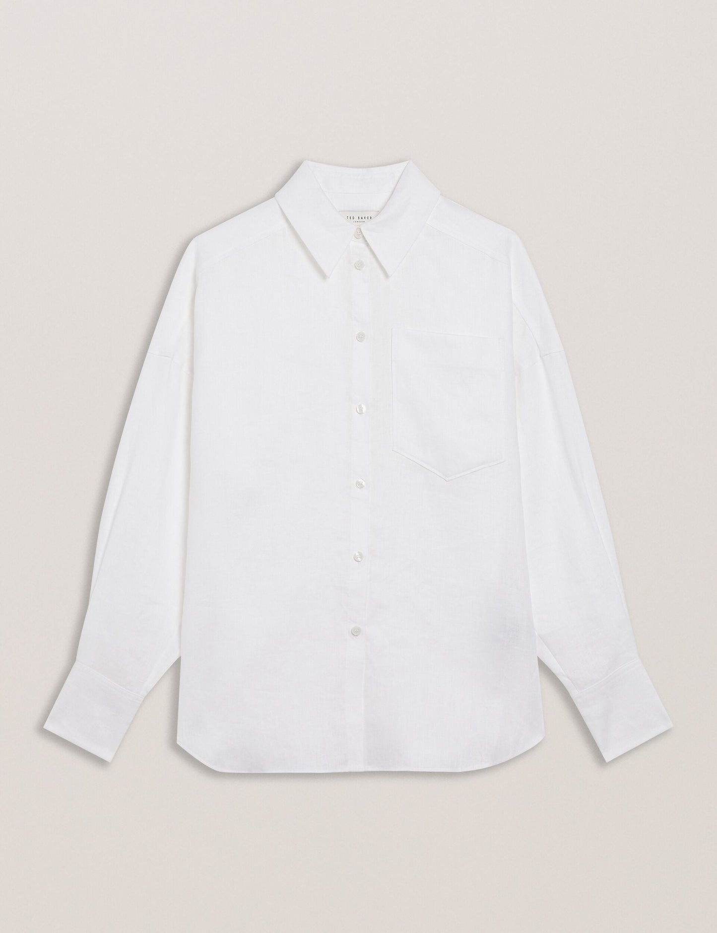 Ted Baker TOLOCA - Oversized Linen Shirt WHITE