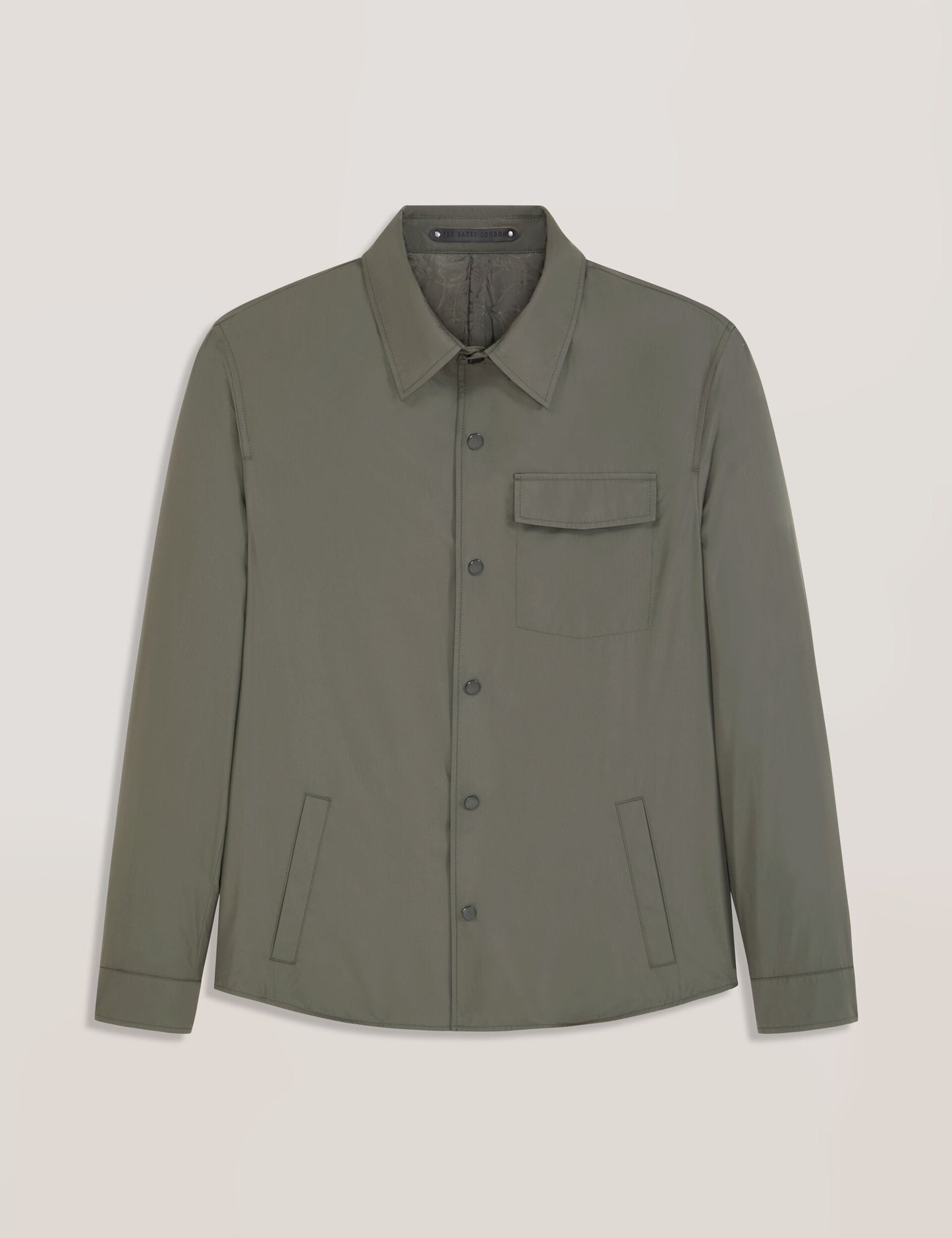 Ted Baker WALDEN Houndstooth Cotton Blend Coach Jacket KHAKI