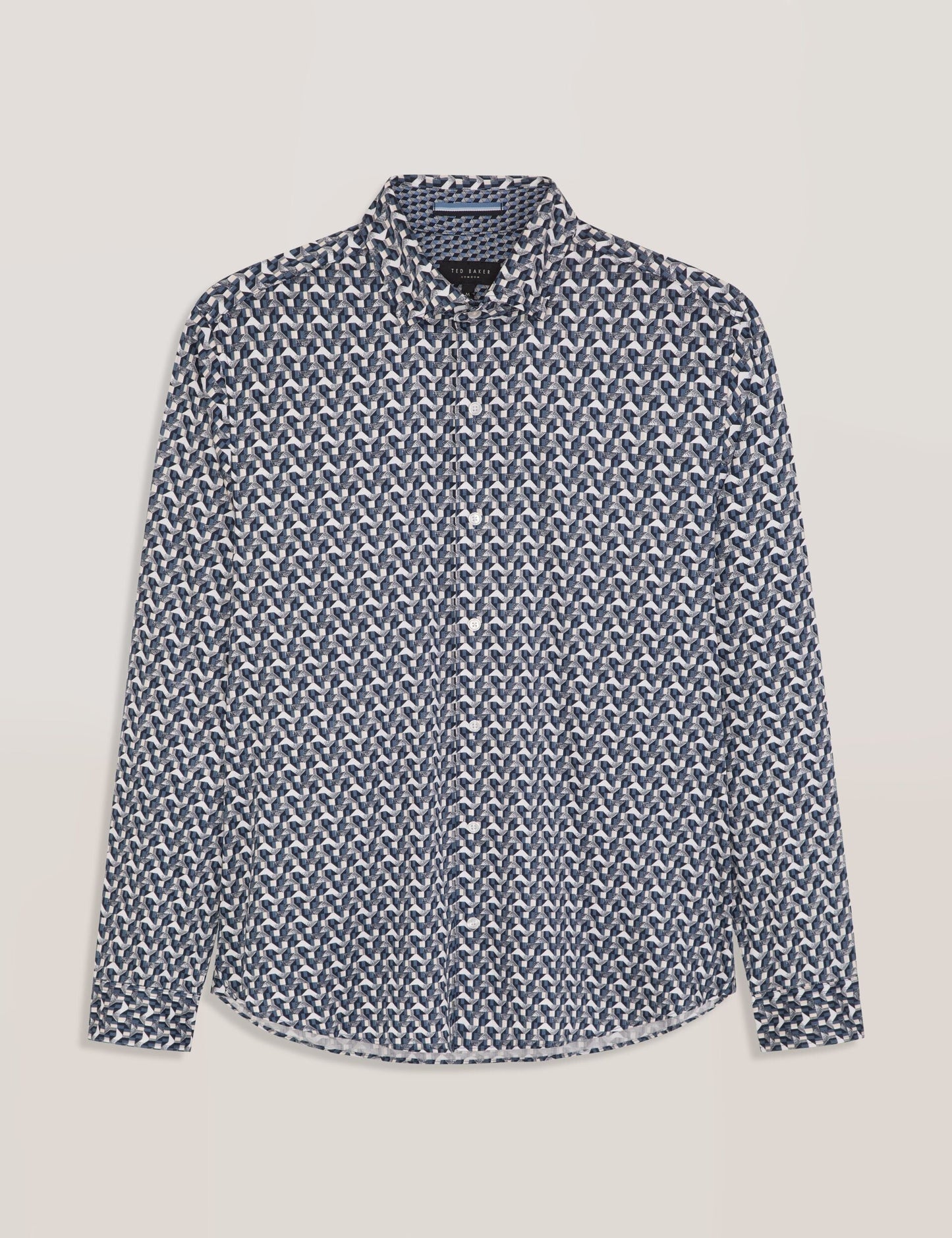 Ted Baker SOREN - Long Sleeve Archie Print Shirt DARK DENIM