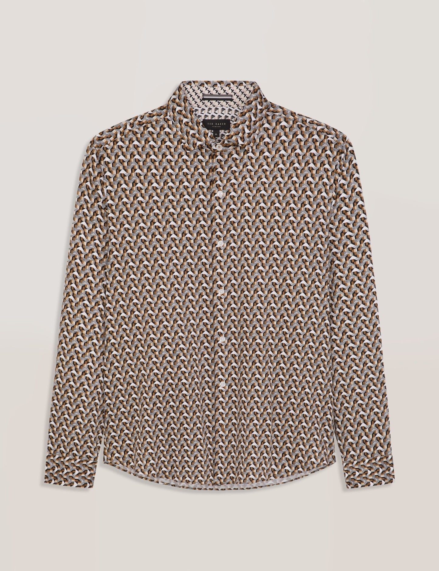 Ted Baker SOREN - Long Sleeve Archie Print Shirt DULL GOLD
