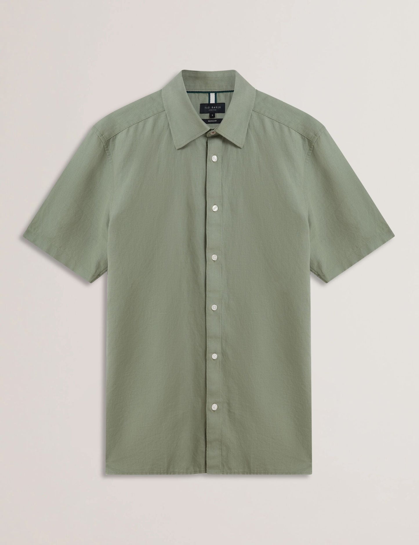 Ted Baker ZEFRE - Green Short Sleeve Linen Woven Shirt GREEN