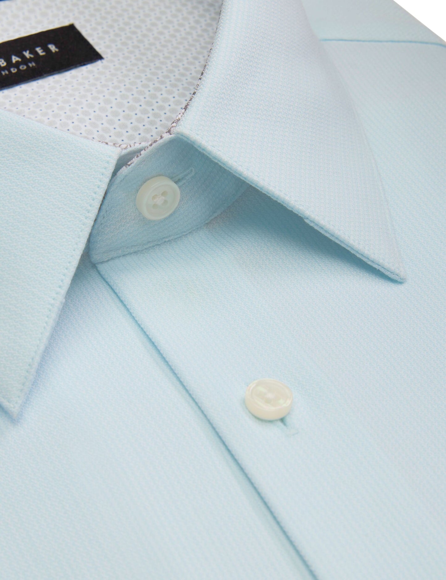 Ted Baker GENEVA Textured Stretch Cotton Slim Fit Shirt PALE GREEN