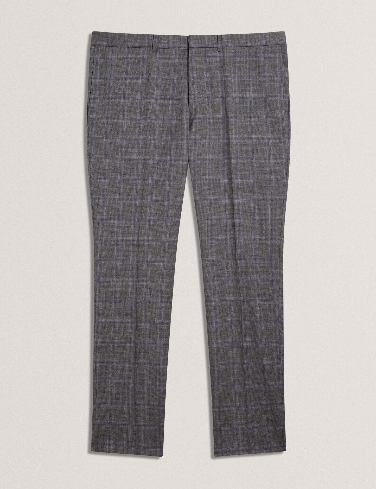 Ted Baker RONS - Windowpane Check Wool Suit Pants LIGHT GREY