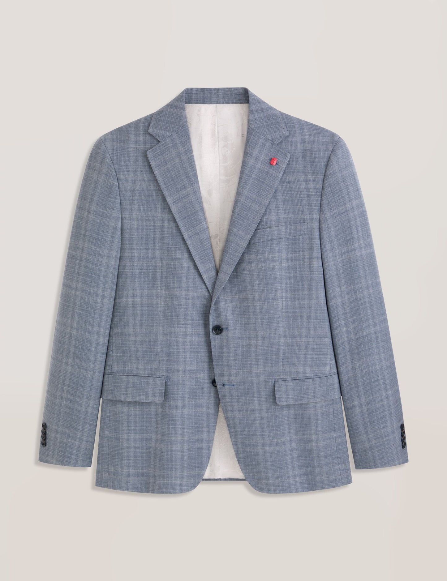 Ted Baker WRIGHT Soft Check Modern Fit Wool Suit Jacket MID BLUE