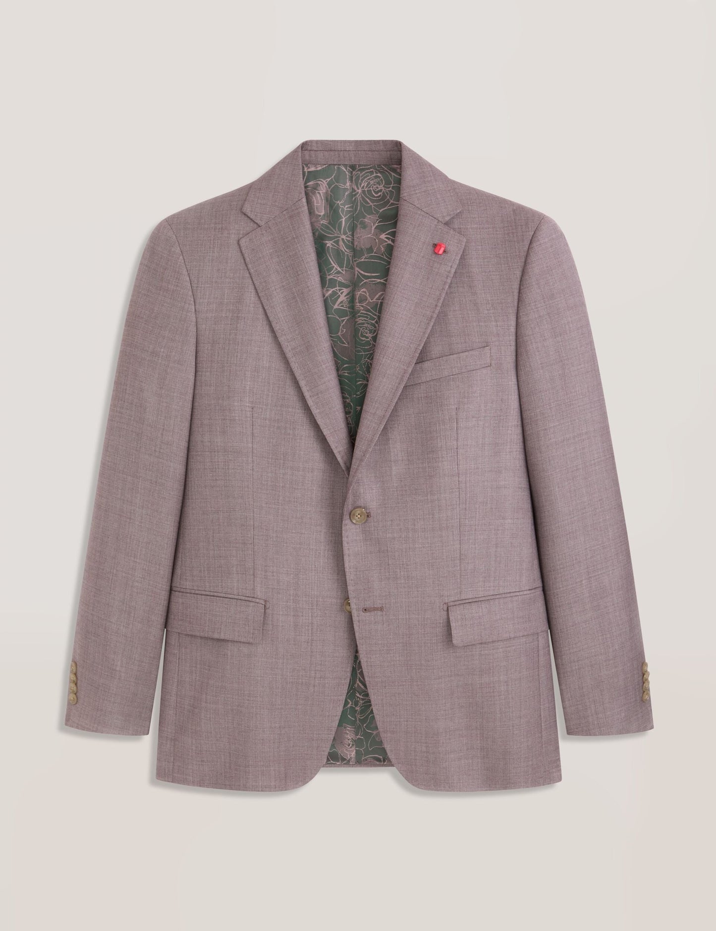 Ted Baker WRIGHT Sharkskin Wool Modern Fit Suit Jacket MAUVE