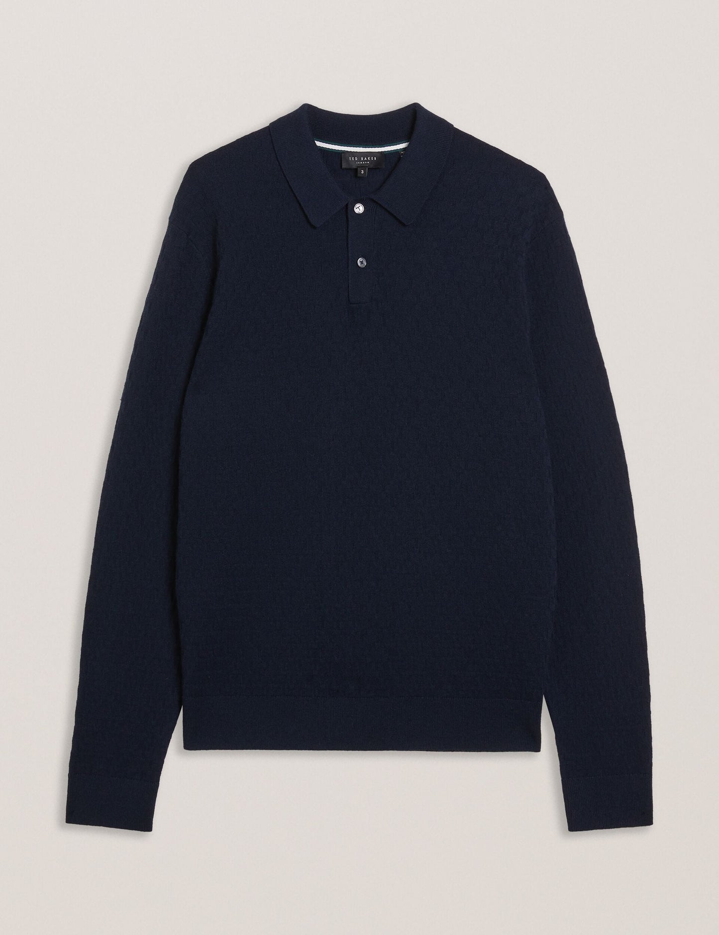 Ted Baker MORAR - T Knit Long Sleeve Polo Top NAVY