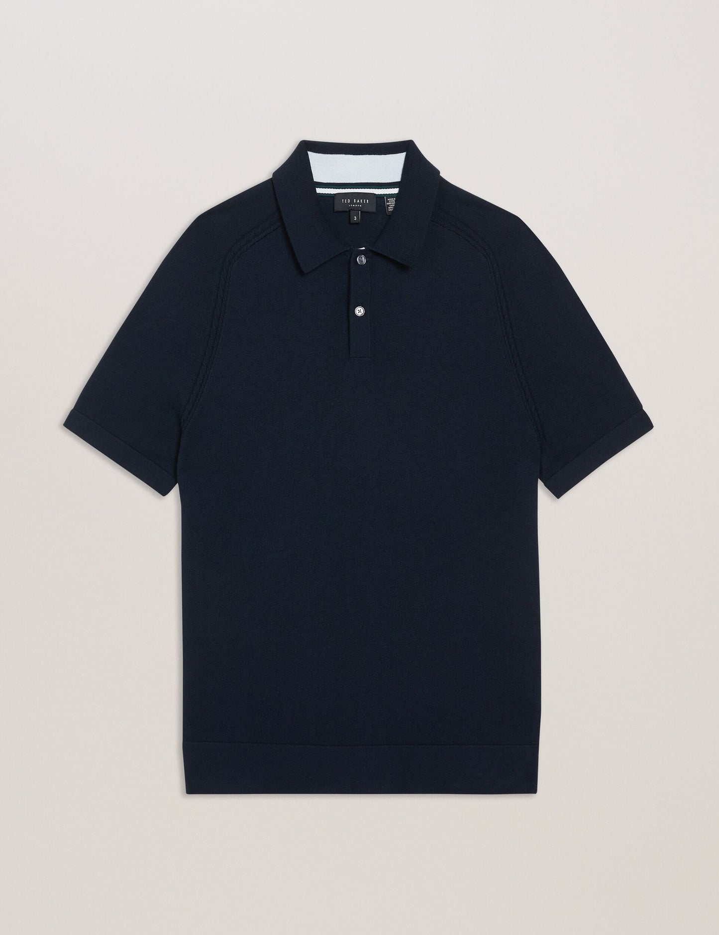 Ted Baker PELTZ - SS Regular Silk Blend Polo NAVY