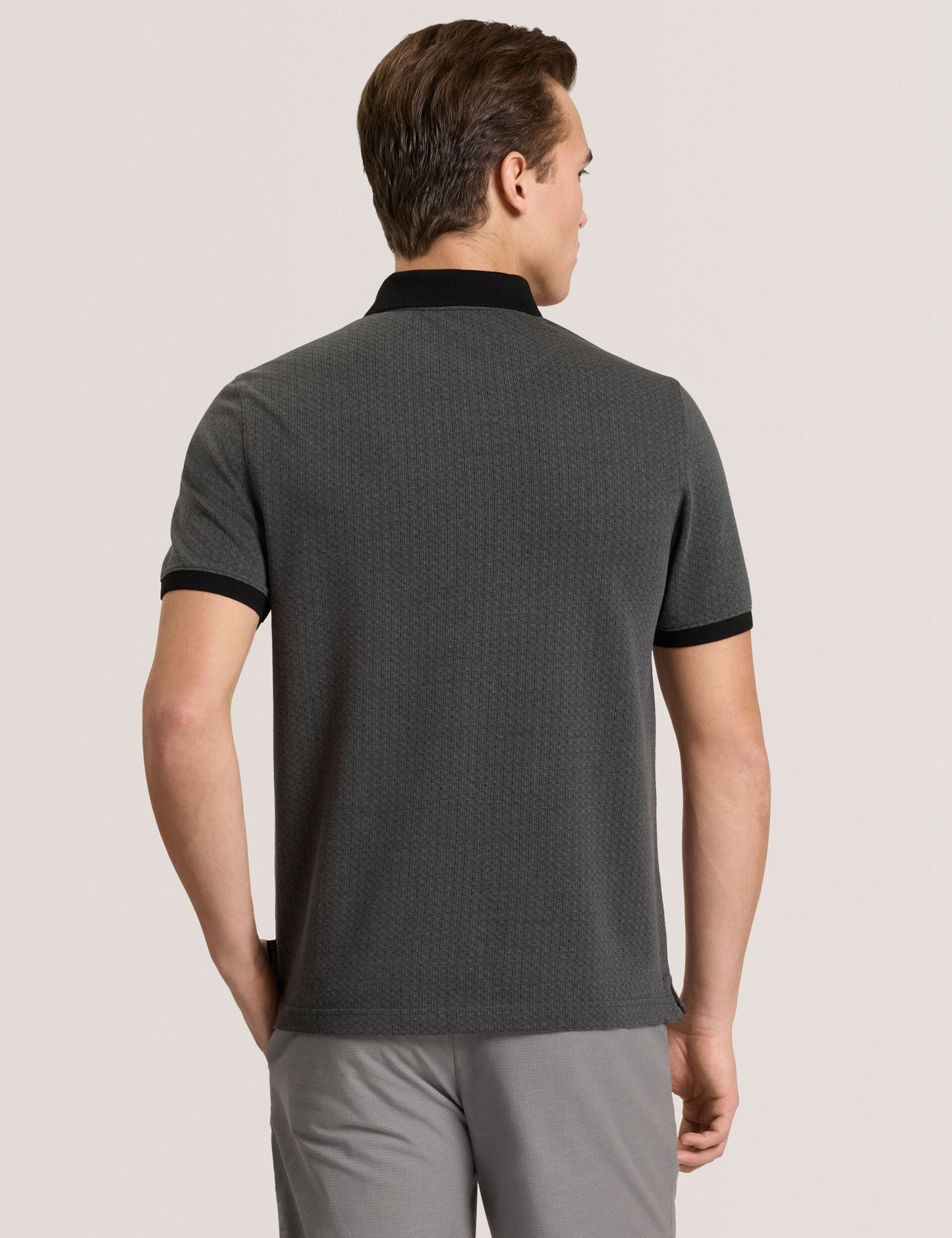 Ted Baker RIB ZIP POLO BLACK