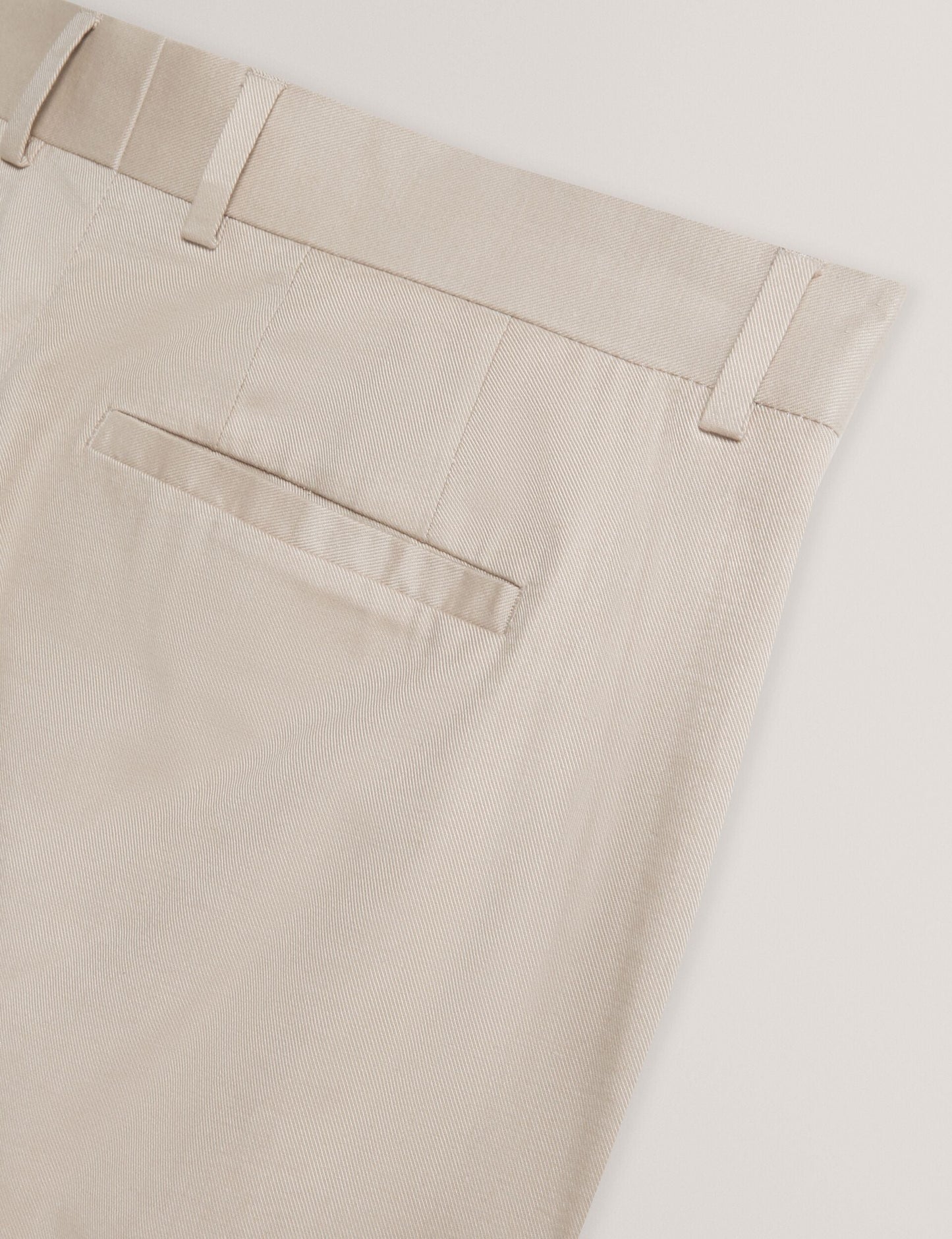 Ted Baker SABATON - Slim Fit Stretch Cotton Twill Smart Pants TAUPE
